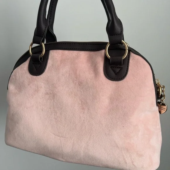 Juicy Couture Pink and Black Velour Handbag - Picture 2 of 7